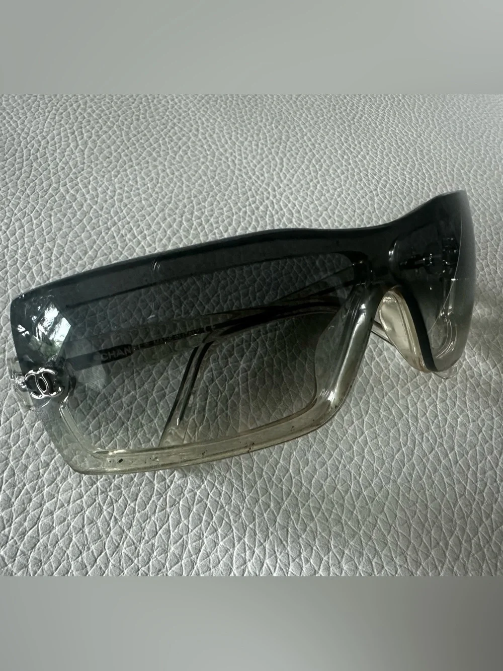 Chanel Vintage Collector CC Sunglasses - Dark Gray Gradient Lenses / Clear Frame